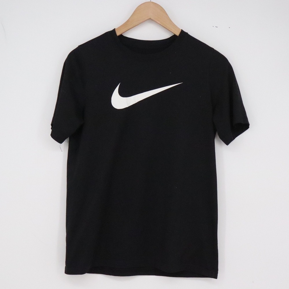 Nike T-Shirt Mens XL The Nike Tee Dri-FIT Black Swoosh Graphic Excellent